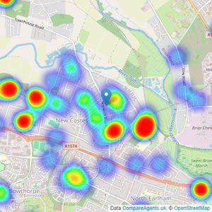 Starkings & Watson - Costessey listings heatmap