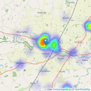 Starkings & Watson - Diss listings heatmap