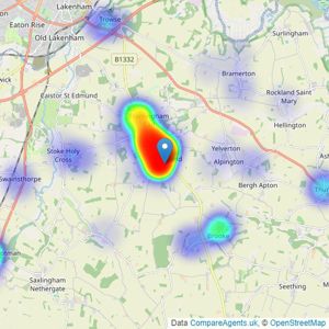 Starkings & Watson - Poringland listings heatmap