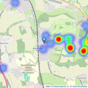 Statons - Brookmans Park listings heatmap