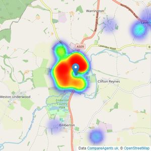 Stephen Oakley & Co - Olney listings heatmap