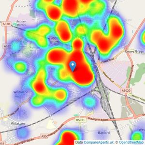 Stephenson Browne Ltd - Crewe listings heatmap