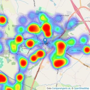 Stephenson Browne Ltd - Sandbach listings heatmap