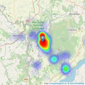 Steve Gooch Estate Agents - Coleford listings heatmap