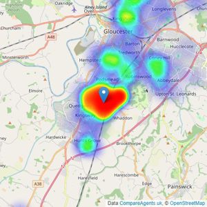 Steve Gooch Estate Agents - Gloucester listings heatmap