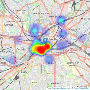 Stevenson Whyte - Manchester listings heatmap