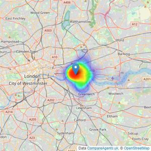 Stirling Ackroyd - Canary Wharf listings heatmap