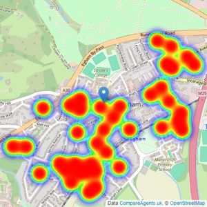 Stirling Ackroyd - Egham listings heatmap