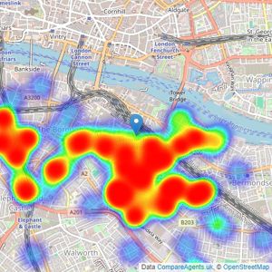 Stirling Ackroyd - London Bridge listings heatmap