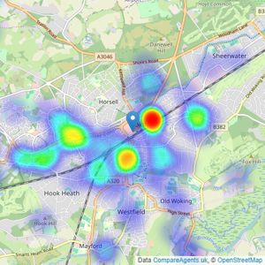 Stirling Ackroyd - Woking listings heatmap