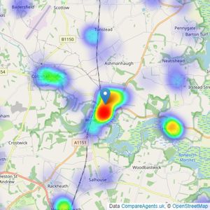 Stobart & Hurrell - Wroxham listings heatmap