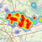 Stone Cross Estate Agents - Lowton listings heatmap