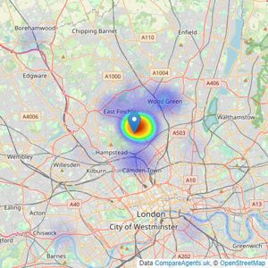 Stonebridge & Co - Highgate listings heatmap