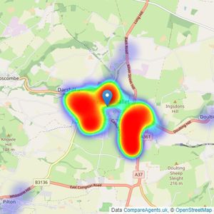 Stonebridge - Shepton Mallet listings heatmap