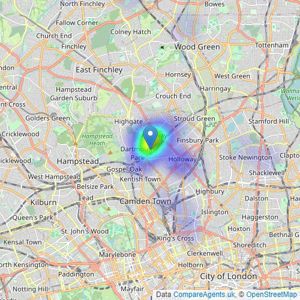 Stonehouse Estate Agents - Islington listings heatmap