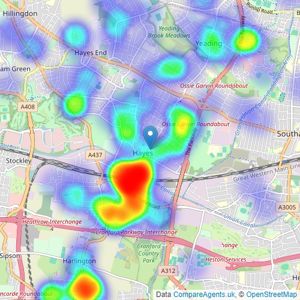 Stones Property - Middlesex listings heatmap