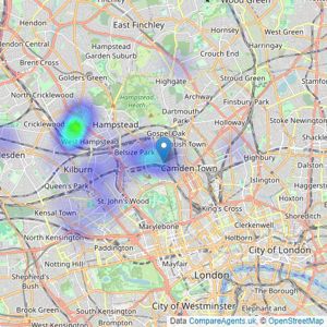 Stones Residential - Belsize Park listings heatmap