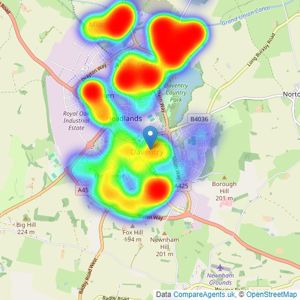 Stonhills Estate Agents - Daventry listings heatmap