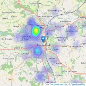 Strada Estates - Chesterfield listings heatmap