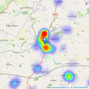 Strakers - Malmesbury listings heatmap