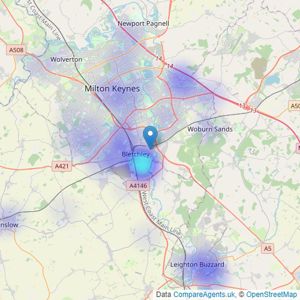 Stratfords Property Services - Milton Keynes listings heatmap