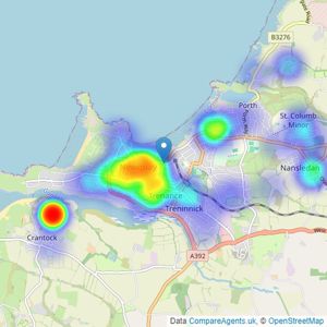 Stratton Creber - Newquay listings heatmap