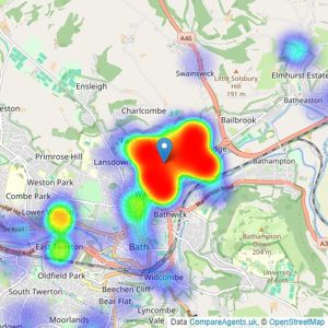 Strattons and Partners - Bath listings heatmap