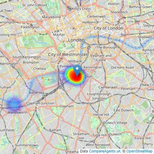 Strawberry Star - SW8 listings heatmap