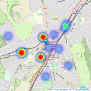 Streets Ahead - Coulsdon listings heatmap