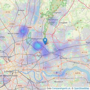 Strettons Auctions - London listings heatmap