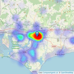 Stride and Son - Chichester listings heatmap