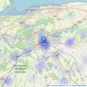 Strutt & Parker - Canterbury listings heatmap