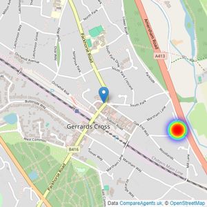 Strutt & Parker - Covering Bucks & Herts New Homes listings heatmap