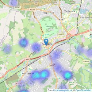 Strutt & Parker - Farnham listings heatmap