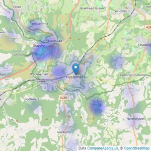 Strutt & Parker - Haslemere listings heatmap