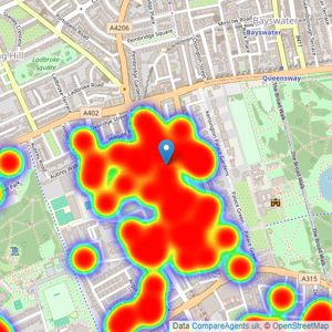 Strutt & Parker - Kensington listings heatmap