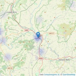 Strutt & Parker - Ludlow listings heatmap