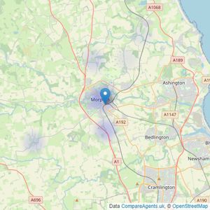 Strutt & Parker - Morpeth listings heatmap