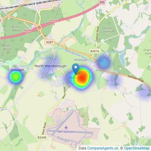 Strutt & Parker - Odiham listings heatmap