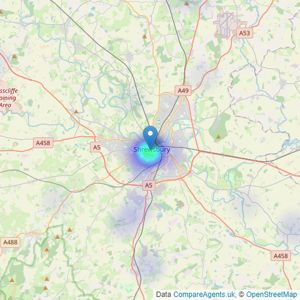 Strutt & Parker - Shrewsbury listings heatmap