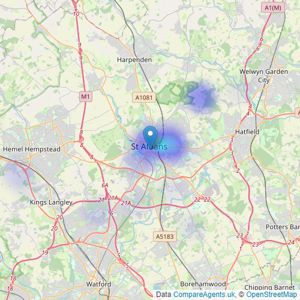 Strutt & Parker - St Albans listings heatmap