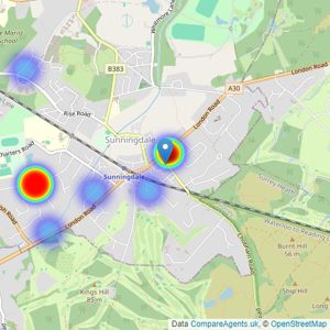 Strutt & Parker - Sunningdale listings heatmap