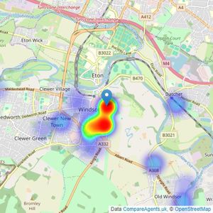 Strutt & Parker - Windsor listings heatmap