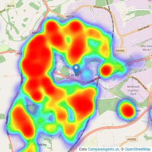 Stuart Charles Estate Agents - Corby listings heatmap