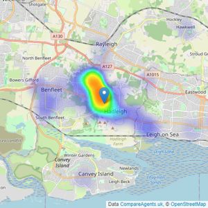 Stuart Thomas - Thundersley listings heatmap