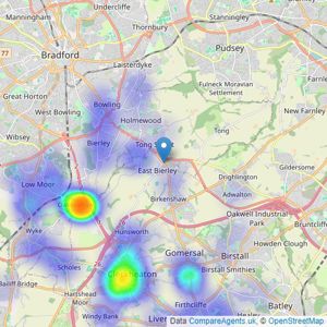 Sugdens - Cleckheaton listings heatmap