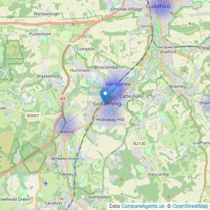 Surrey & Hampshire Property Agents - Godalming listings heatmap