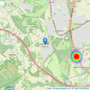 Surrey Park Homes - Walton on the Hill listings heatmap