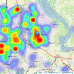 Susan Eve Estate Agency - Fylde Coast listings heatmap