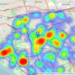 Sutton Kersh - Allerton listings heatmap